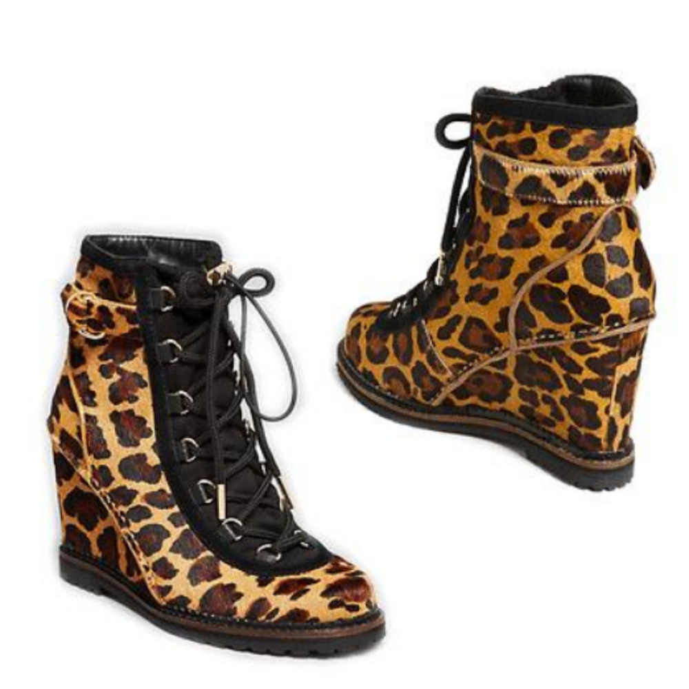 DVF Diane Von Furstenberg Pony Hair Leopard Wedge
